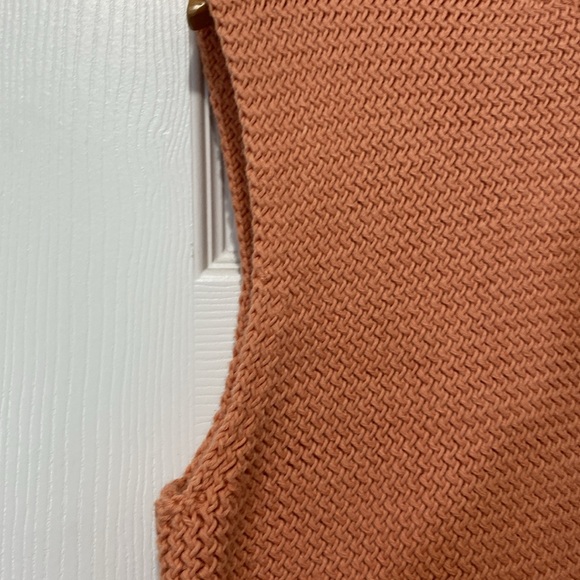 Cos racked stitch knitted vest in orange size M - Picture 2 of 10
